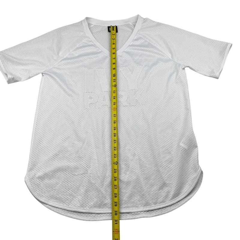 Ivy Park Men’s #04 Embroidered V-Neck Mesh Jersey White • Large gallery
