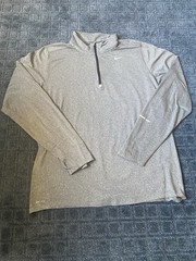Nike Dri-FIT Men’s Gray 1/4 Zip Mock Neck Long Sleeve Pullover Size L