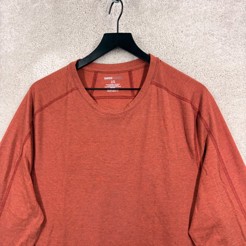 Swiss+Tech Shirt Mens Size XL Orange Long Sleeve Performance Running gallery