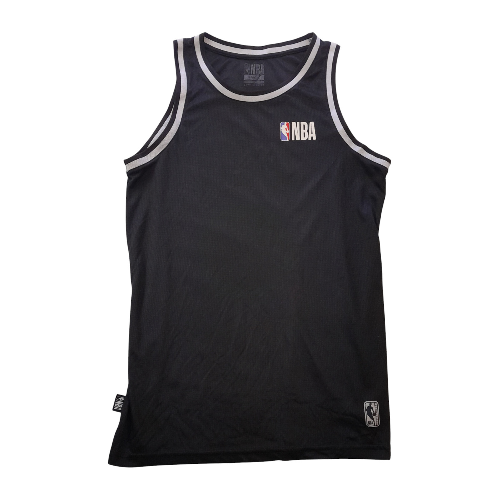 NBA themed athletic tank top Teen Small C35/black+white trim+Polyester mesh knit gallery