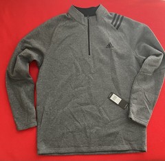 Adidas Men’s Golf Poly Fleece 1/4 Zip Long Sleeve Size L Medium Gray Brand New