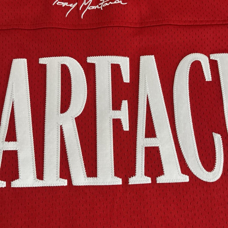 Shoe Palace X Scarface Tony Montana Jersey Adult Large Red White 83 Mens gallery