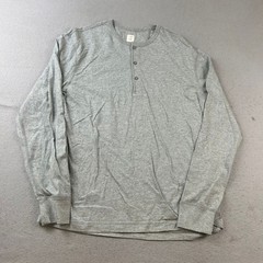 J Crew Shirt Mens XL Gray Knit Henley Long Sleeves Pullover Tee