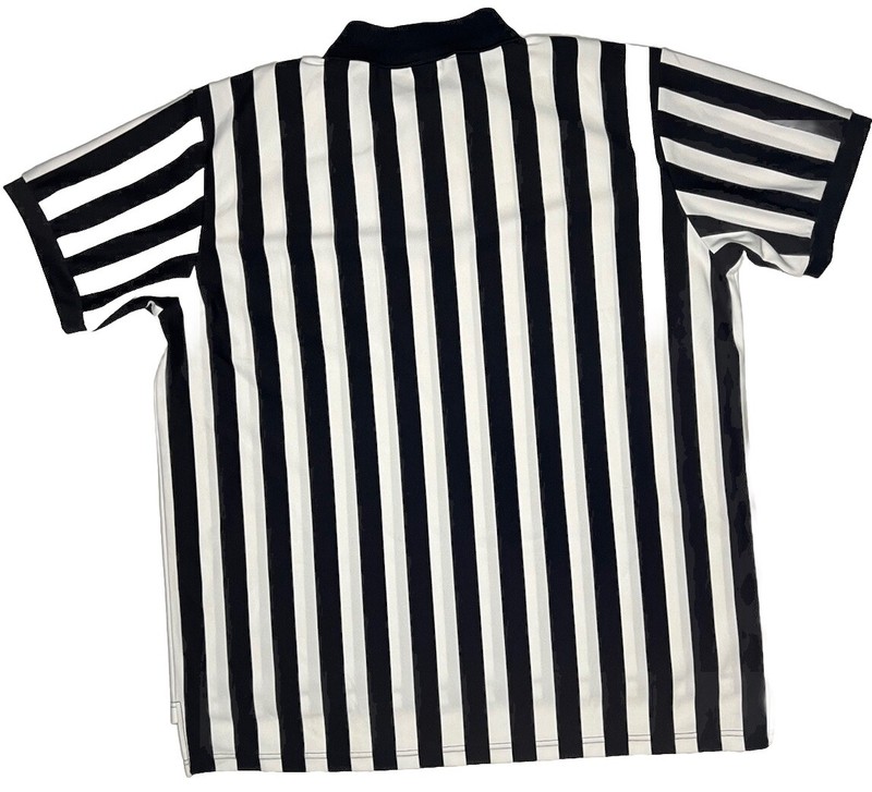 Rawlings Referee Black White Stripe Quarter Zip Polo Jersey Shirt Adult Size XXL gallery