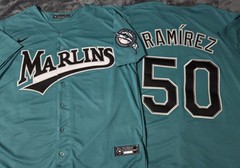 Fast Free Shipping! Large Agustín Ramírez Florida Marlins Stitched Jersey 50