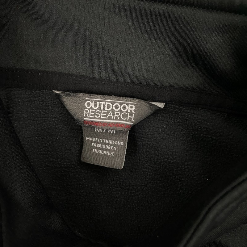 Outdoor Research Radiant Hybrid Pullover Men Medium Black Fleece 1/4 Zip Hike OR gallery