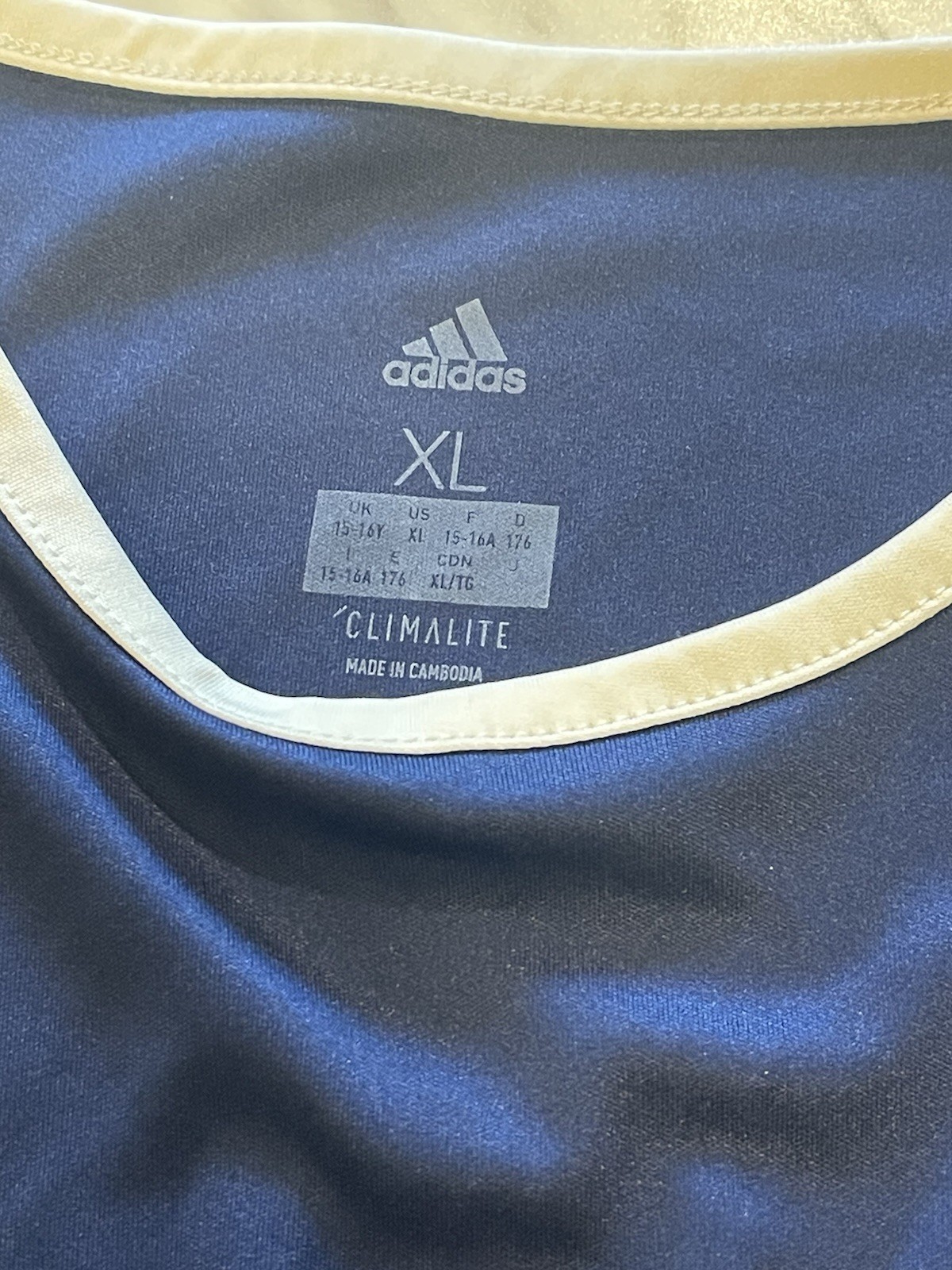 ADIDAS Climalite Short Sleeve Blue /White. Size XL gallery
