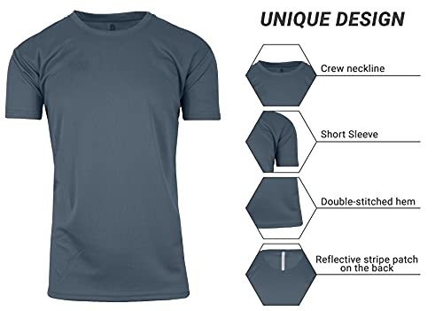 GALAXY BY HARVIC 2XL MEN'S PERFORMANCE MOISTURE WICKING ACTIVE SHORT SLEEVE gallery
