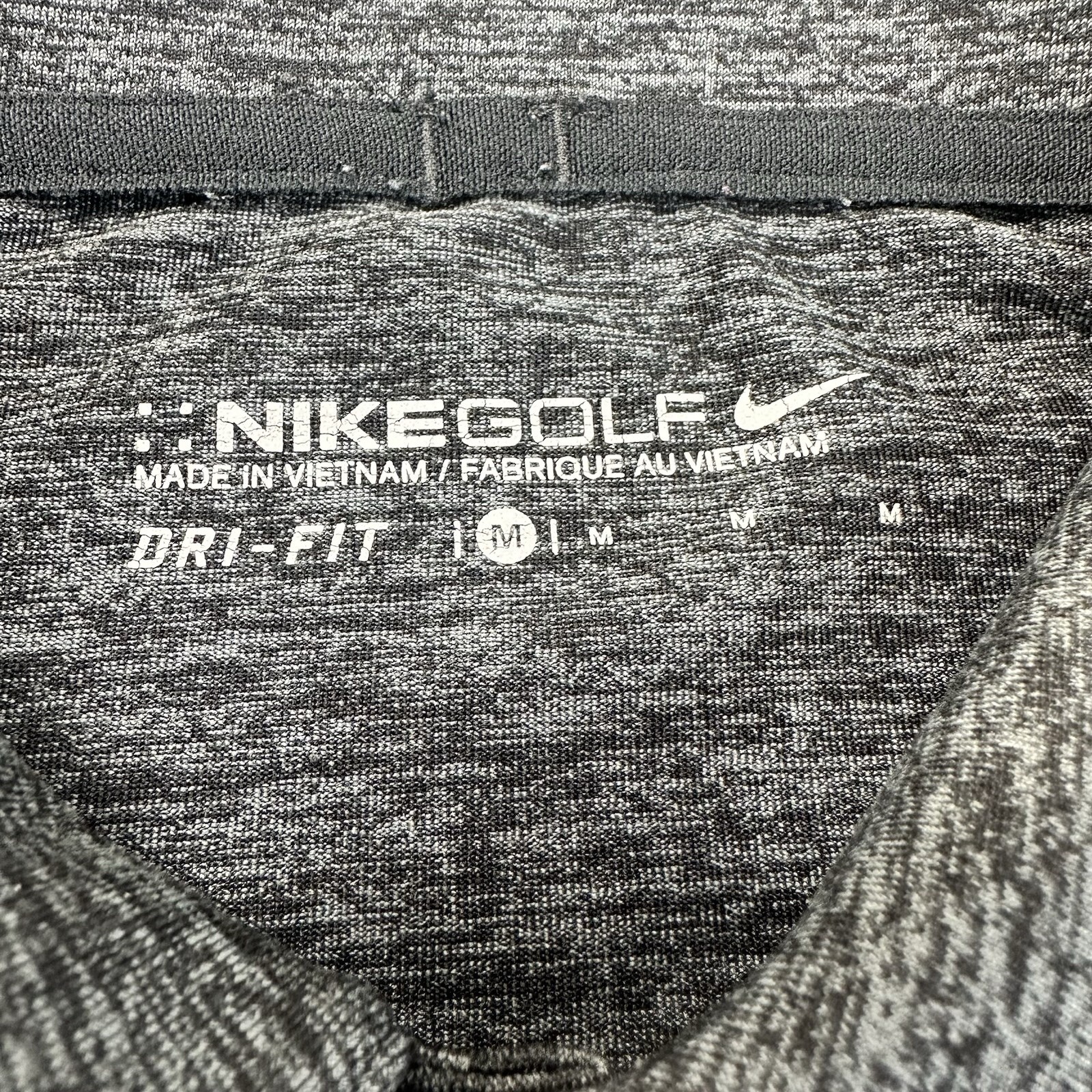 Nike Golf Dri-FIT Polo Shirt Men’s Medium Gray Heather Football Golf Logo gallery