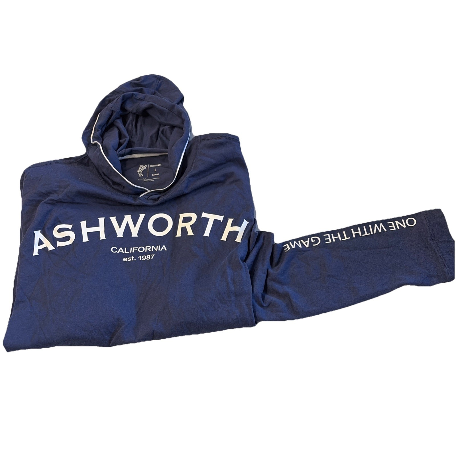 Ashworth Golf Hoodie Soft Tech Large Blue Pullover One With The Game gallery