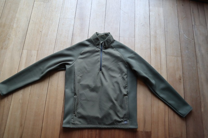 Dark Olive Green OUTERKNOWN Active Zip Neck LS Shirt Small gallery