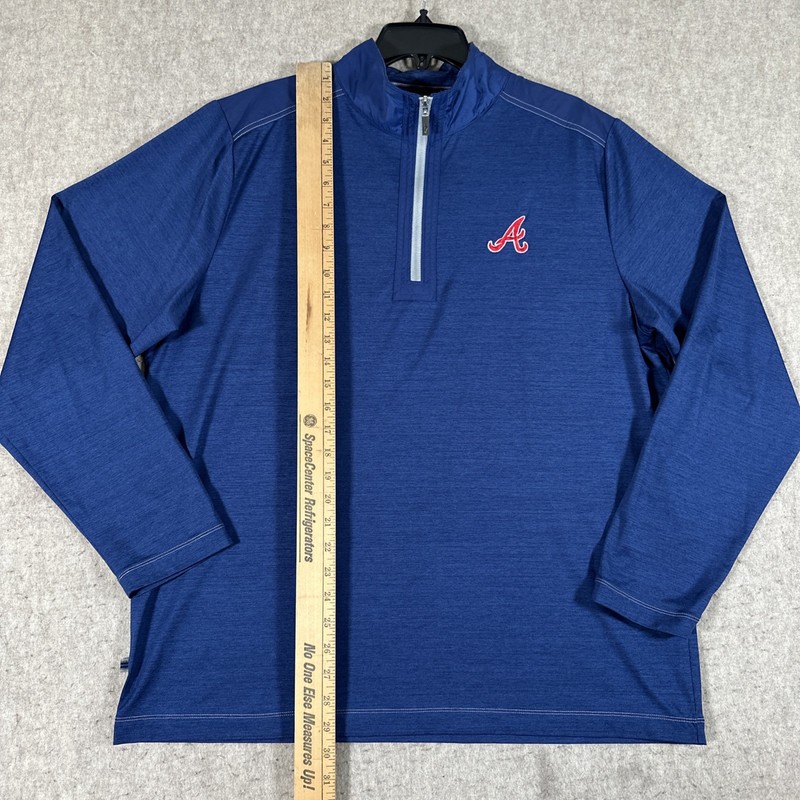 Tommy Bahama Atlanta Braves Island Zone 1/4 Zip Pullover Men’s Large Blue gallery