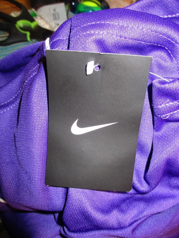 Nike Lacrosse Dri-Fit V-Neck Shirt, Polyester, Purple, Size XL, New, Reg $40 gallery