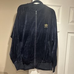 Adidas Mole Velour Track Top Jacket Navy Blue Size XL New Y2K (2002)
