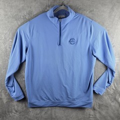 Peter Millar Pullover Men XL Blue Birdseye Perth PGA National 1/4 Zip Golf