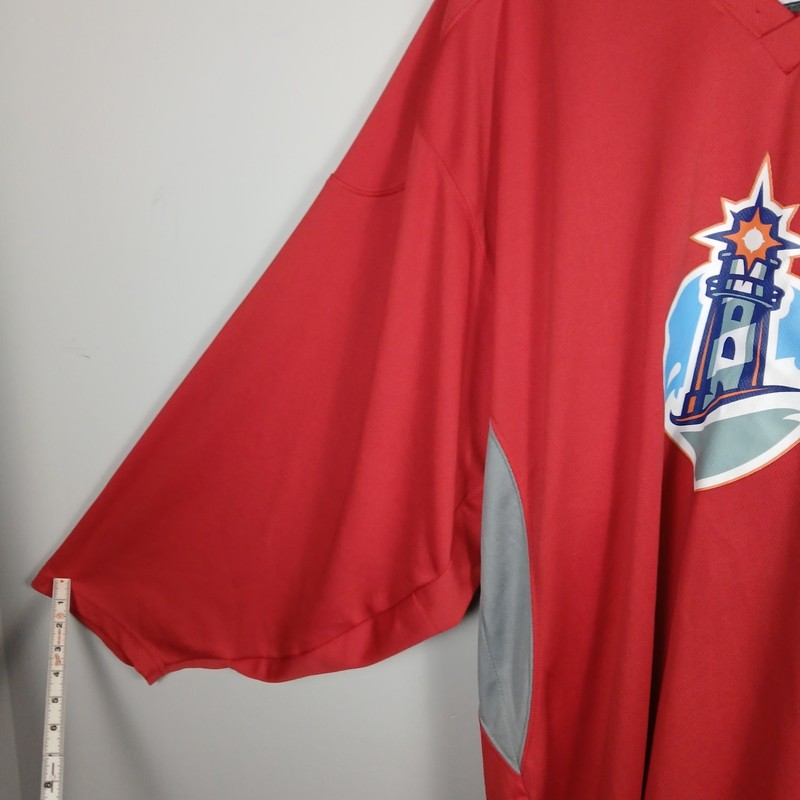 Vintage Dangler Sport Lighthouse Keeper Men's Jersey NY Islanders 1990s Sz L Red gallery