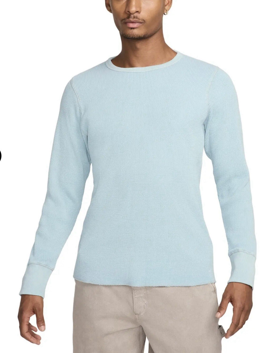 Nike Heavyweight Waffle Long Sleeve Shirt Men's Size Large Lt Blue FZ6579 422 gallery
