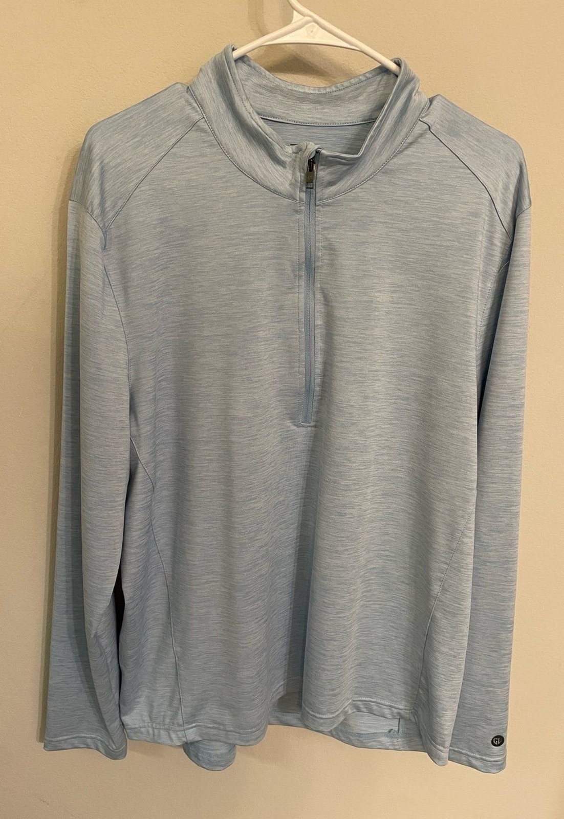 Light Blue Graham Luxe Men’s Quarter Zip Pullover Shirt, Size Adult Large gallery
