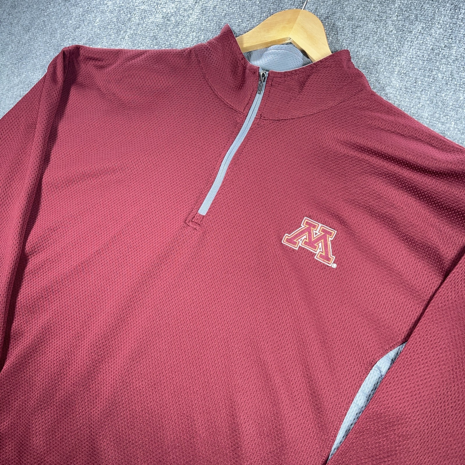 Minnesota Golden Gophers Pro Edge 1/4 Zip Mens 2XL Red Sweatshirt Stretch gallery