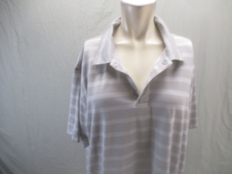 Bolle Size XL Mens Gray Striped Short Sleeve Collared Athletic Casual Polo 961 gallery