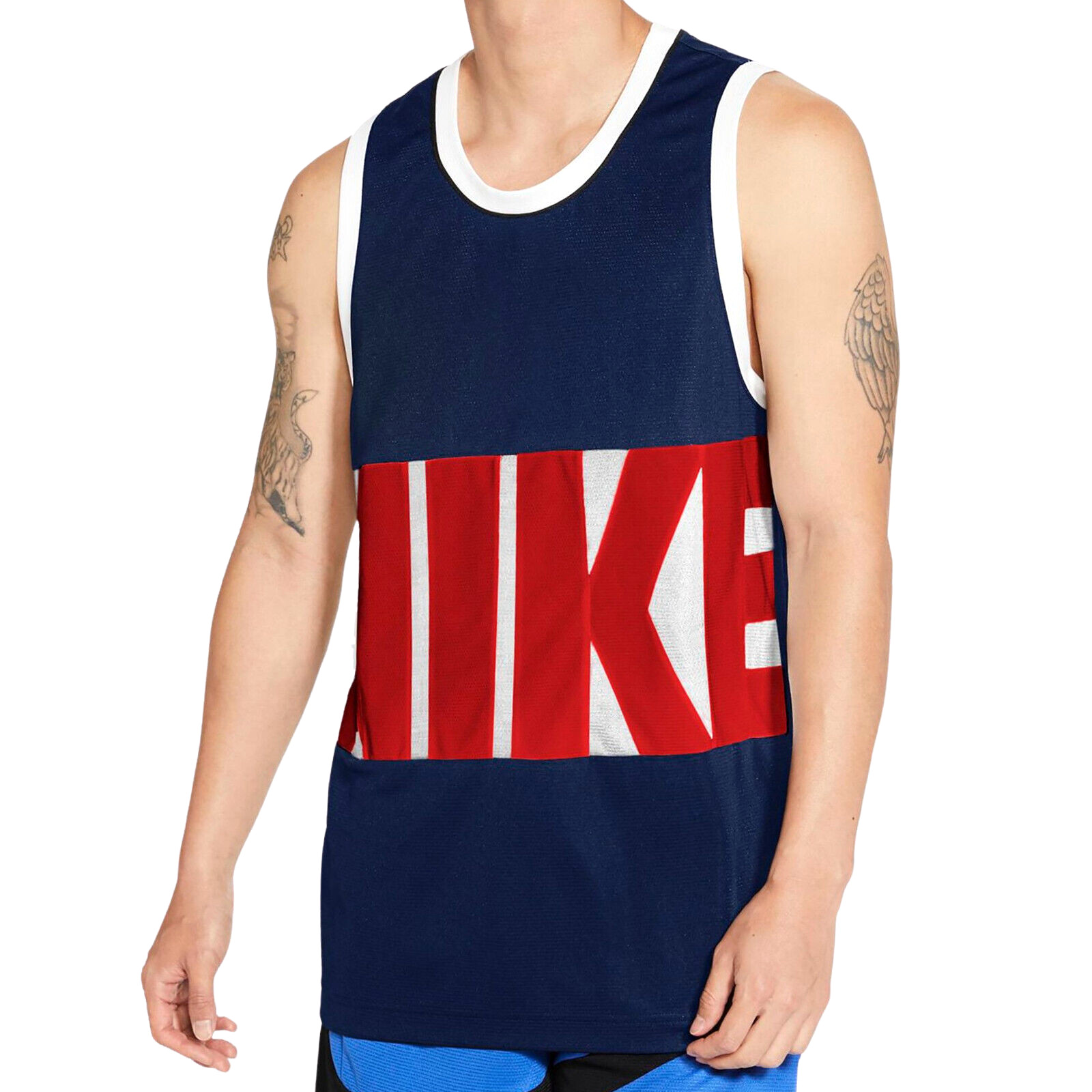 NIKE Dri-FIT Basketball Starting Tank Top sz S Small Navy Blue White Red gallery