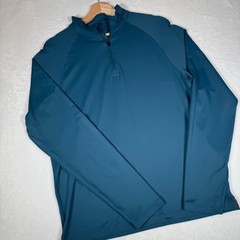 Rhone Reign Quarter Zip Pullover Mens Small Teal Blue Performance 101467