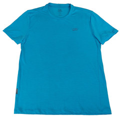 ICEBREAKER Shirt Medium Blue Tech Lite Merino Wool Short Sleeve Gym Athletic