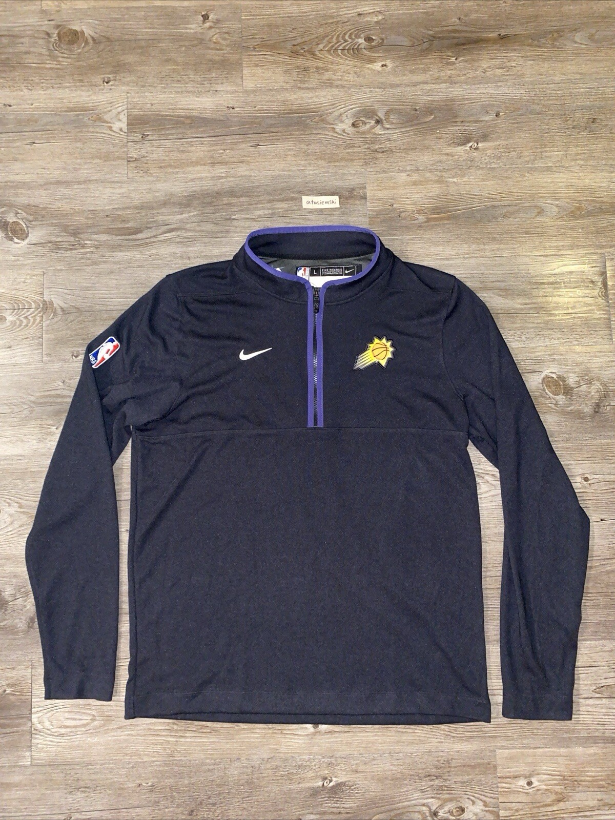 NEW Mens Nike NBA Dri-Fit Long Sleeve Phoenix Suns 1/2 Zip Fleece Sz LT DN8046 gallery