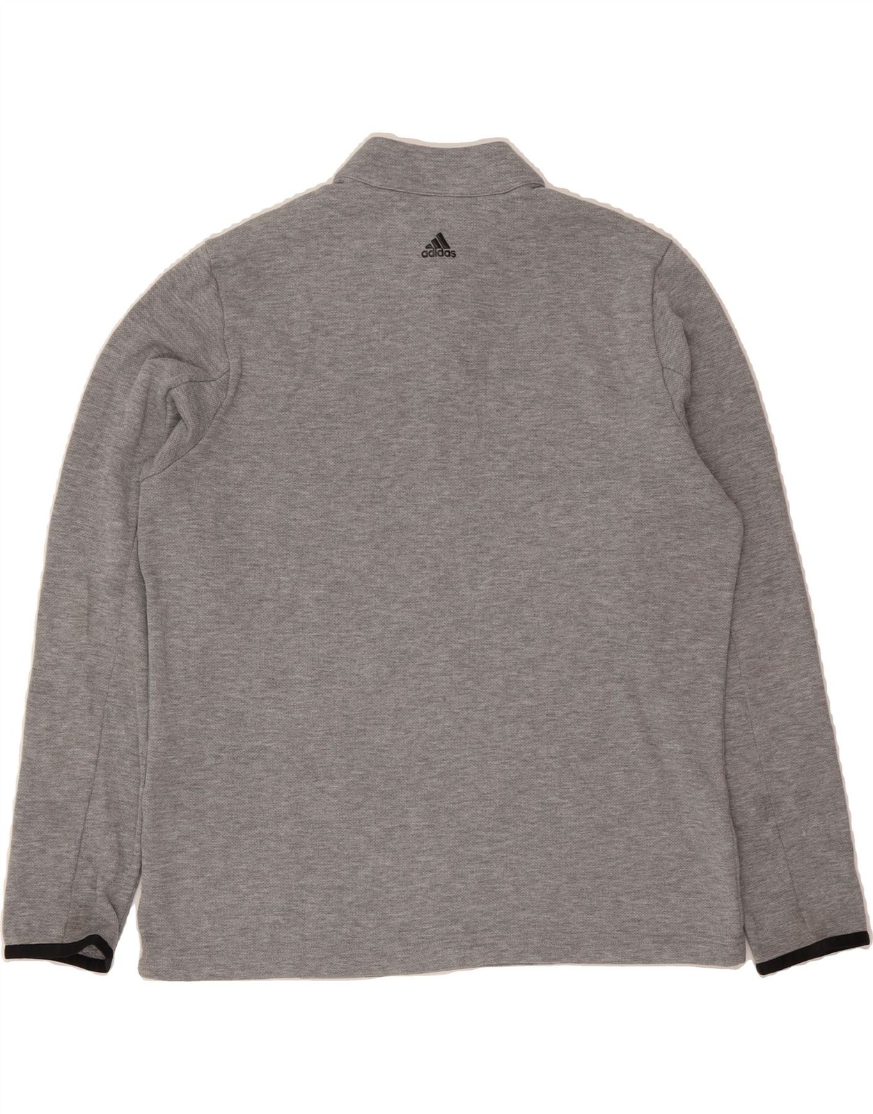 ADIDAS Mens Zip Neck Pullover Tracksuit Top Large Grey Polyester DK91 gallery