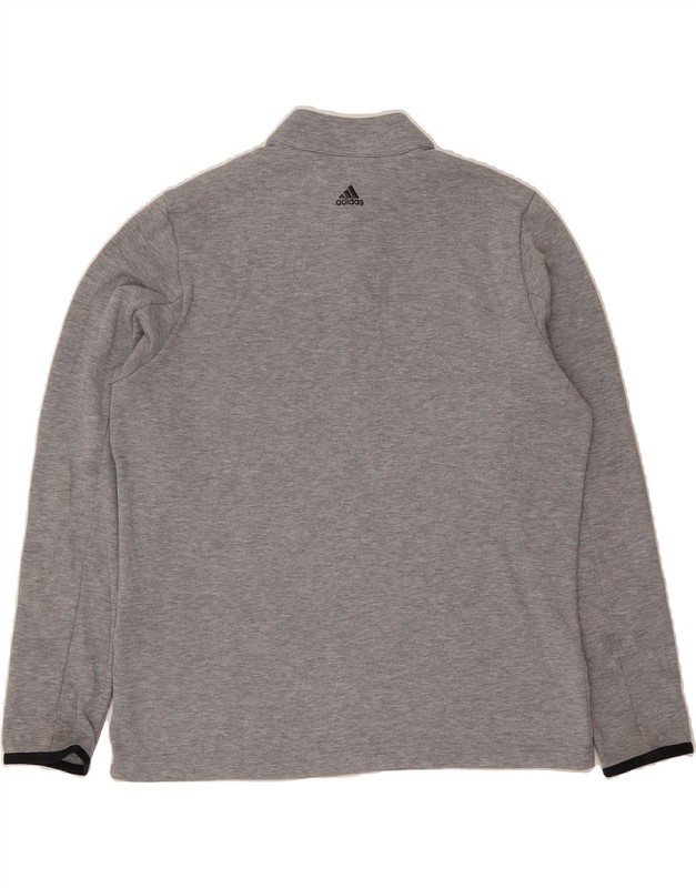 ADIDAS Mens Zip Neck Pullover Tracksuit Top Large Grey Polyester DK91 gallery
