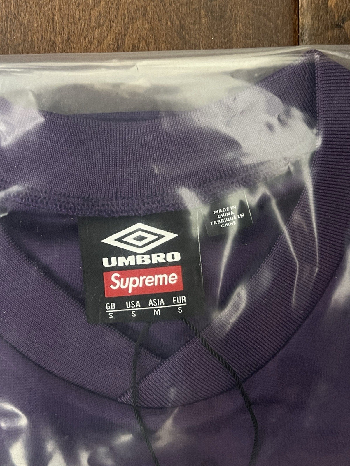 Supreme SS26 Umbro Old English Soccer Jeresy Purple Size Small New Rare IN HAND gallery