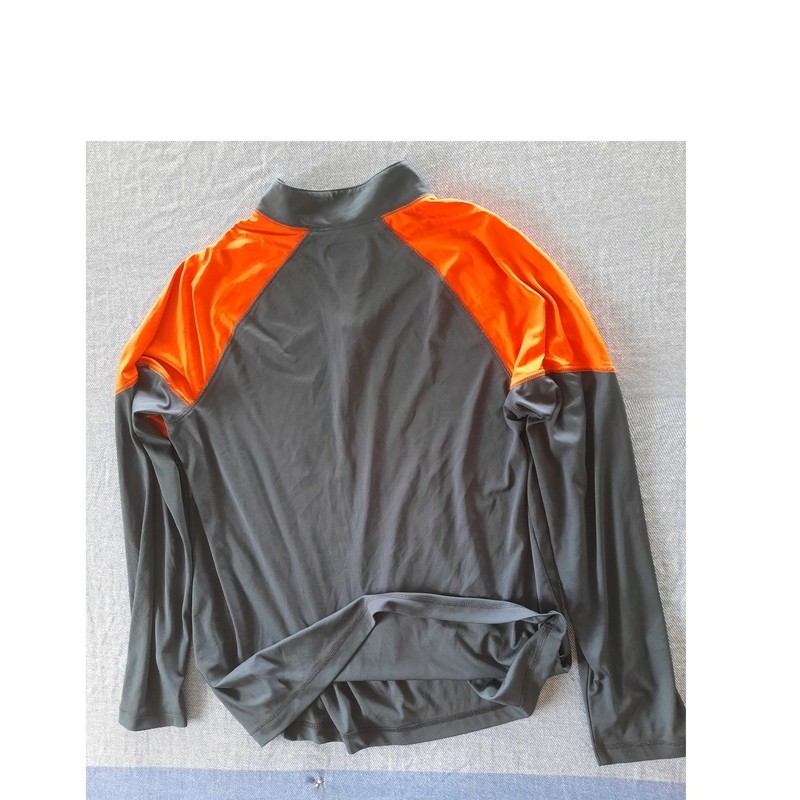 NFL Team Apparel Chicago Bears Quarter Zip Pullover Mens Large Navy Blue Orange gallery