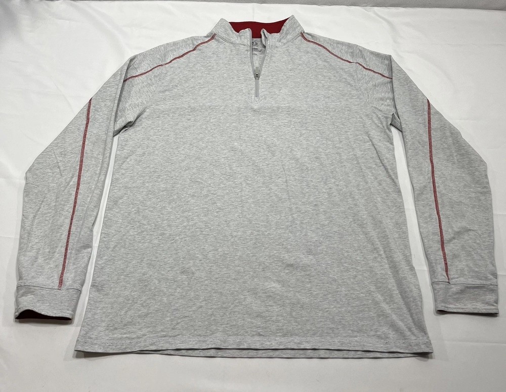 Tasc Shirt Mens Large 1/4 Zip Pullover Active Performance Bamboo Gray READ**