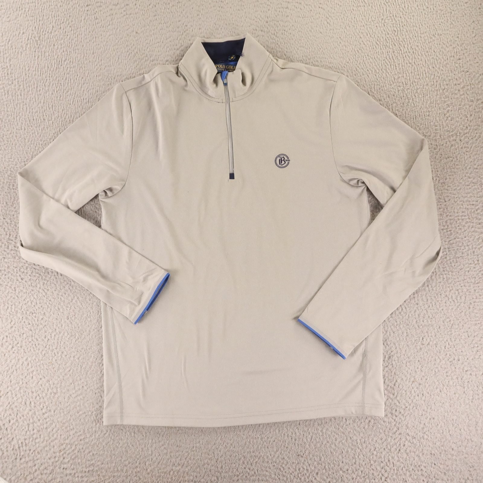 Polo Ralph Lauren Pullover Mens M Gray Polyester Polo Golf 1/4 Zip NWOT gallery