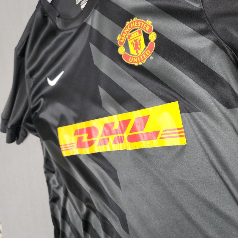 Nike Manchester United Training Shirt DHL Graphic Polyester Black Mens Large L gallery