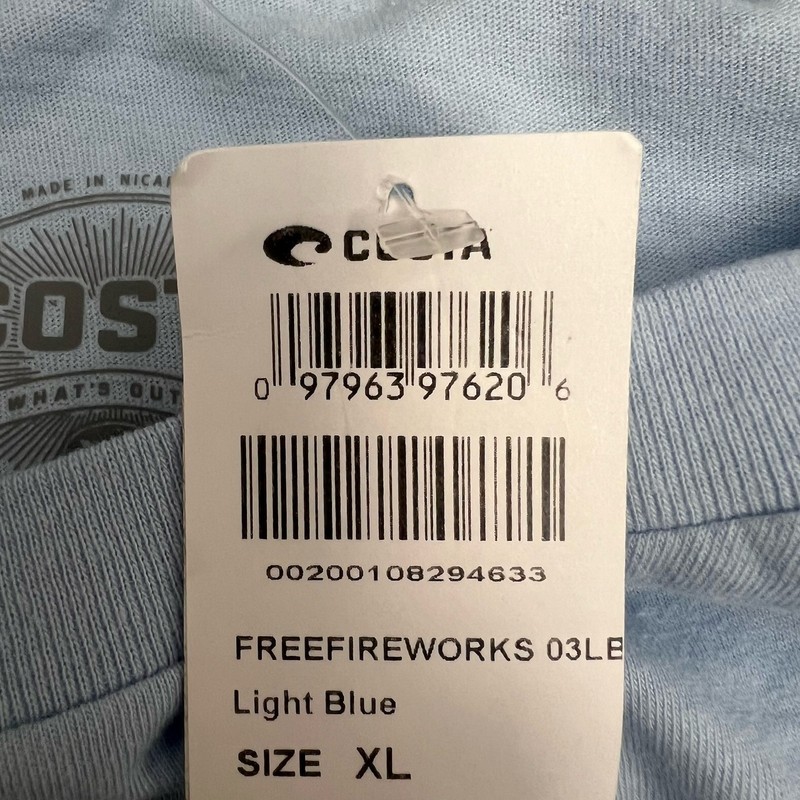 Costa Del Mar size XL Light Blue Freedom Fireworks short-sleeve t-shirt NWT gallery