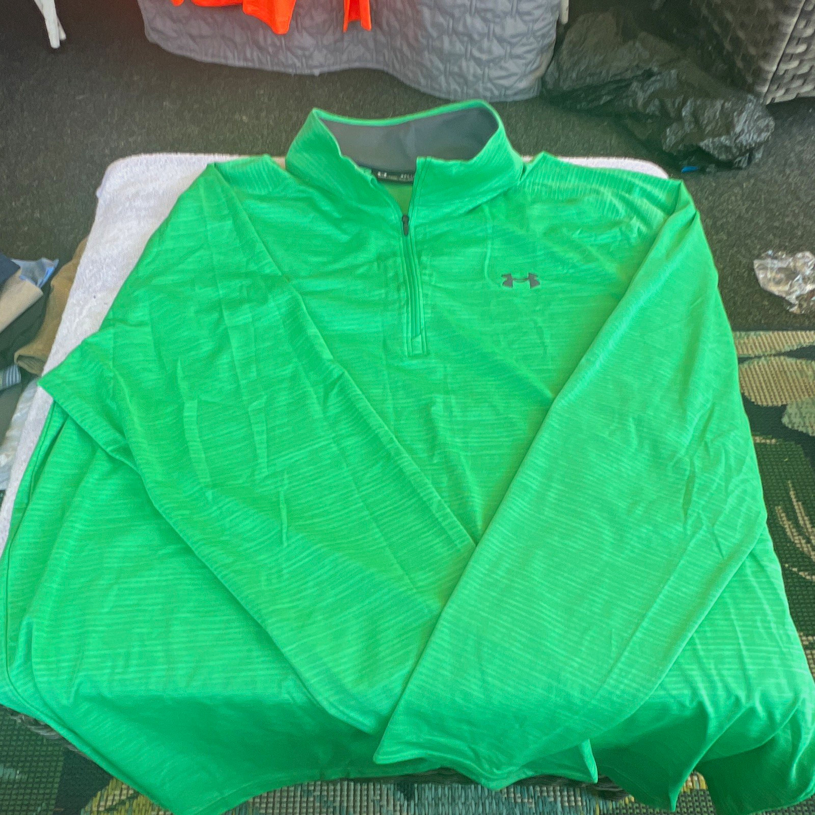 Under Armour Men’s Green 1/4 Zip Mock Neck Long Sleeve Loose Fit Pullover XL gallery