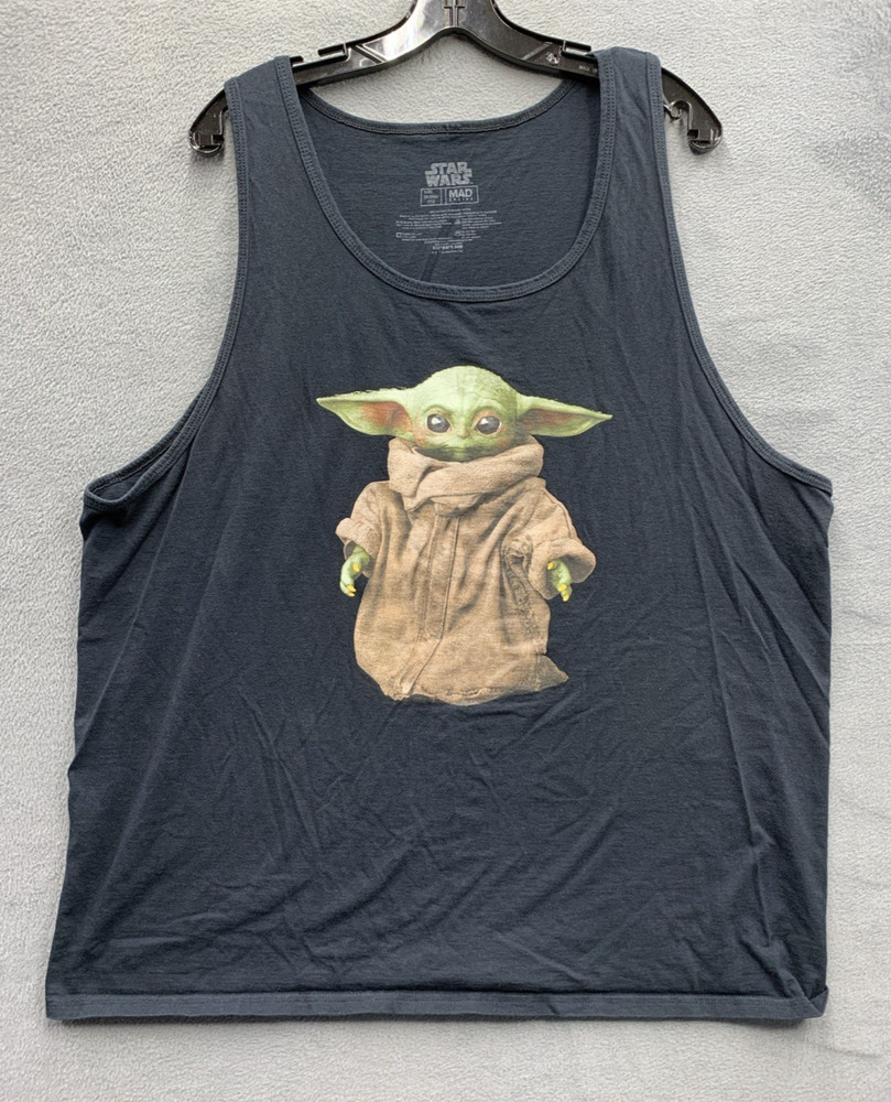 Vtg Star Wars Mens The Mandalorian Grogu Baby Yoda 1998 Tank Top Size XXL