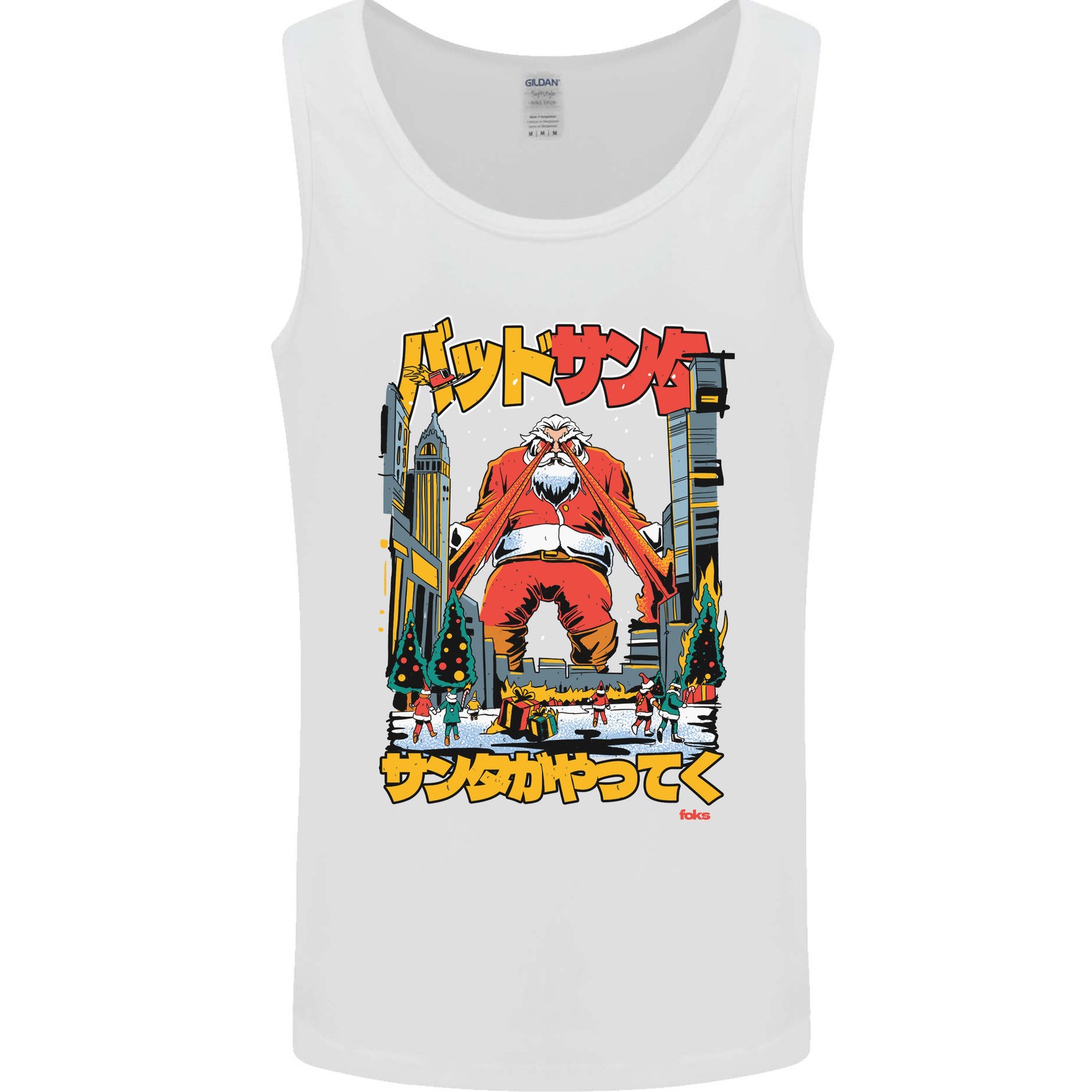 Christmas Destructive Santa Japan Anime Xmas Mens Vest Tank Top gallery