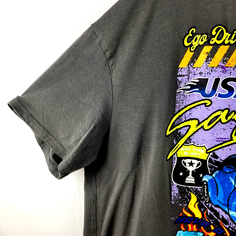 Racing Raceway Cars Men's T-Shirt Sz 1XL Short Sleeve Cotton Blend Gray Multi gallery