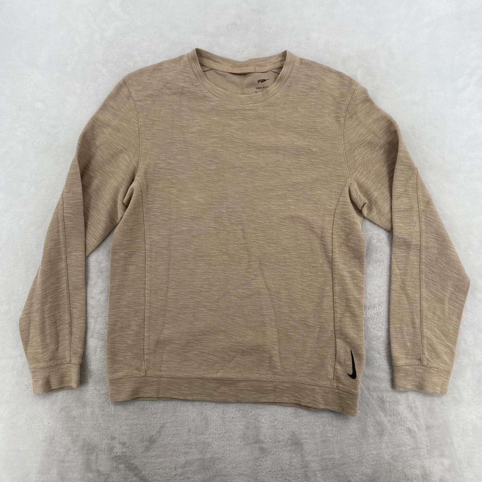Nike Yoga Dri-FIT Top Mens Small Khaki Tan DC5313-247 Long Sleeve Crew Neck gallery