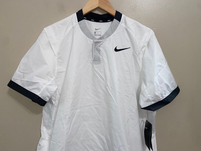 Nike Baseball Cage Windshirt Coaches Side Zip Pockets White Mens M BQ3237-100 gallery