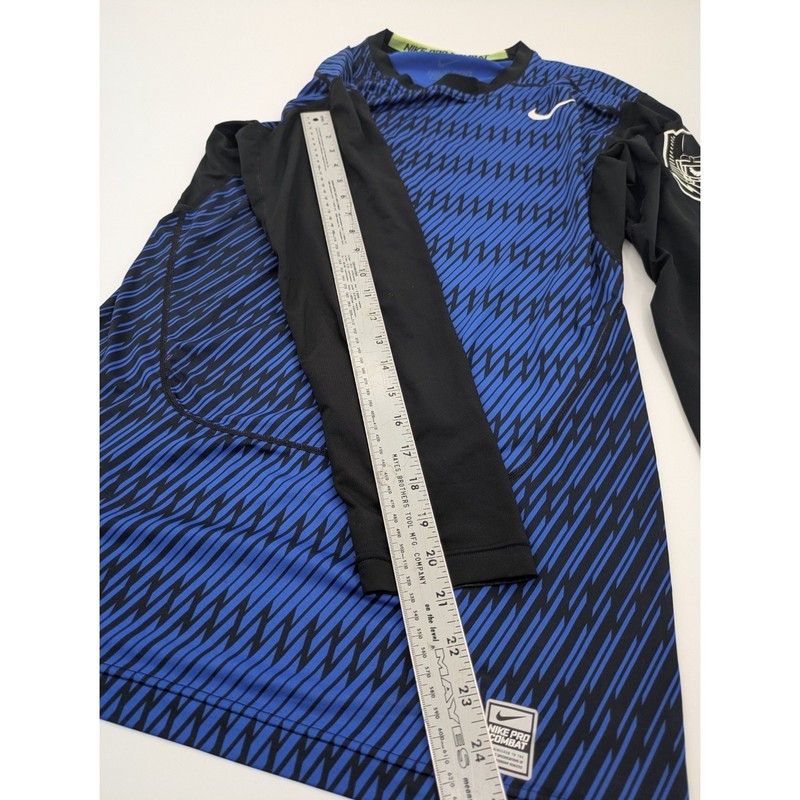 The Nike Pro Combat Compression Shirt XL Black Blue Dri-FIT Skull Graphic gallery