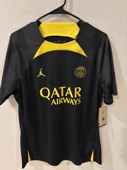 Nike Air Jordan x PSG Paris Soccer Jersey Black Mens Size L DR4590-011