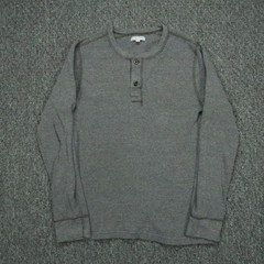 Wallace & Barnes Shirt Mens Extra Small Gray Thermal Henley Waffle Knit J Crew
