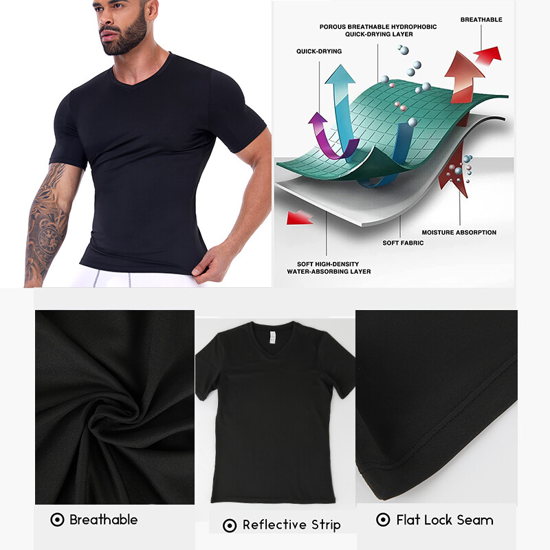 Men Compression Shirt Base Layer Top Gym Workout Sports Top Quick Dry Breathable gallery