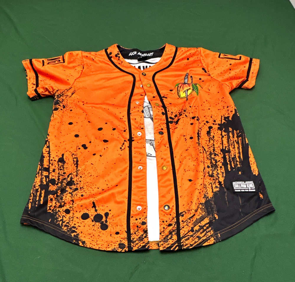 Sullivan King Mango Dubstep Orange/Black Baseball Rave Jersey Large