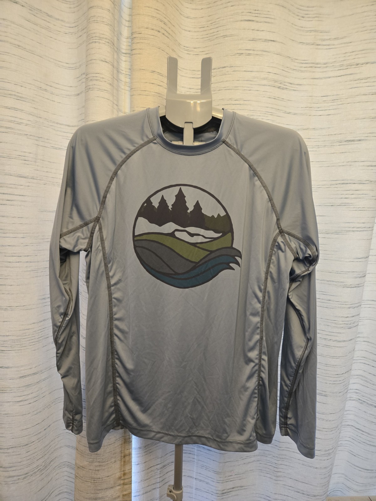 L.L.Bean Men's Large UPF Performance Long Sleeve Shirt Outdoor Graphic Fishing gallery