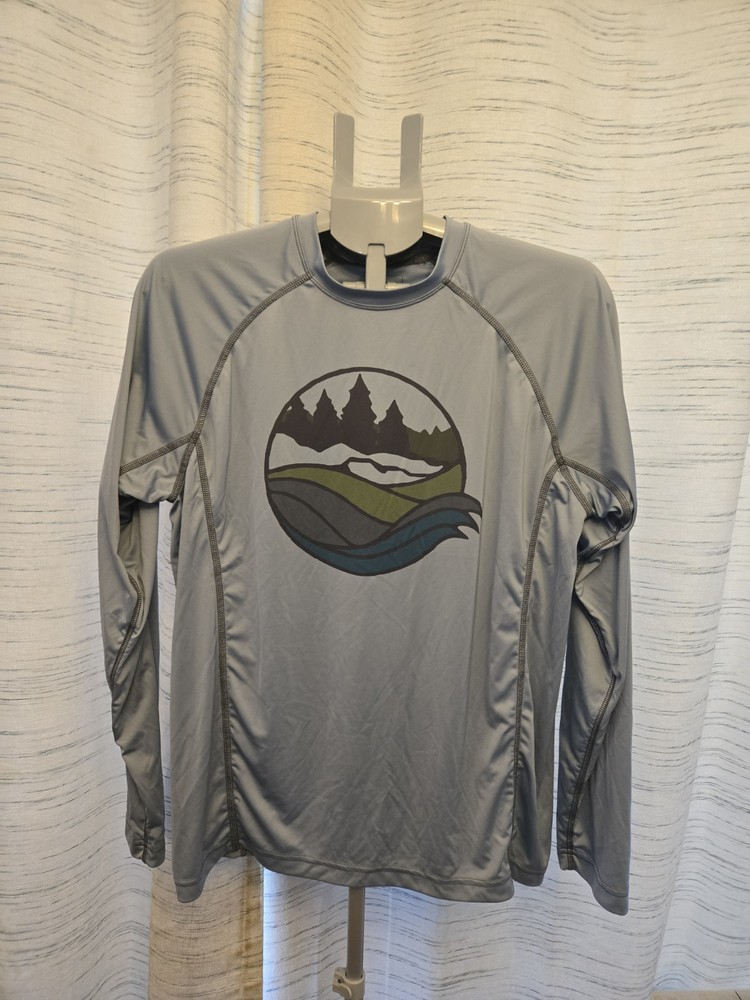 L.L.Bean Men's Large UPF Performance Long Sleeve Shirt Outdoor Graphic Fishing