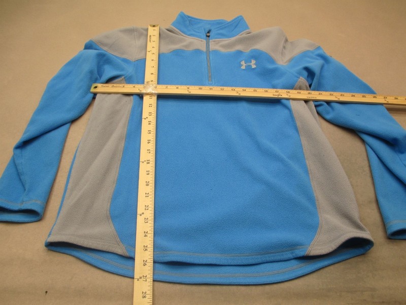 Under Armour Size L Mens Blue Gray Fleece 1/4 Zip Activewear Sport Pull Over 636 gallery